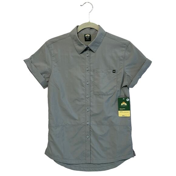 Eastern Mountain Sports Trailhead Short Sleeve Woven Shirt NWT Womens Sz XS Gray - Picture 1 of 9